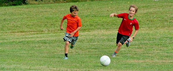 Capers playing Soccer at Camp Roosevelt-Firebird