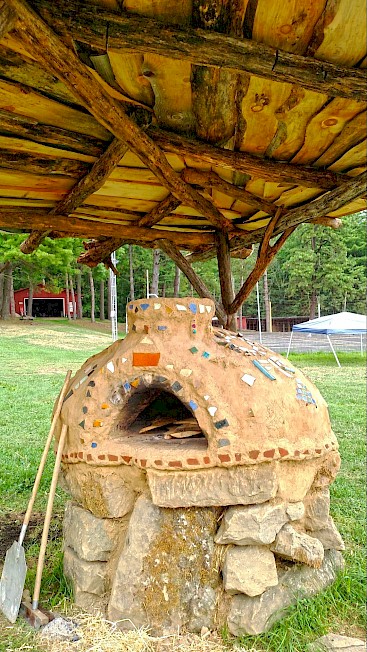 Campers built our cob pizza oven and gazebo!