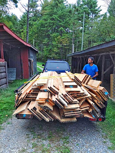 Our trees milled into boards